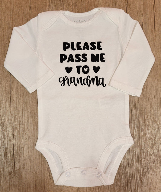 Please Pass Me To Grandma Long Sleeve Onesie