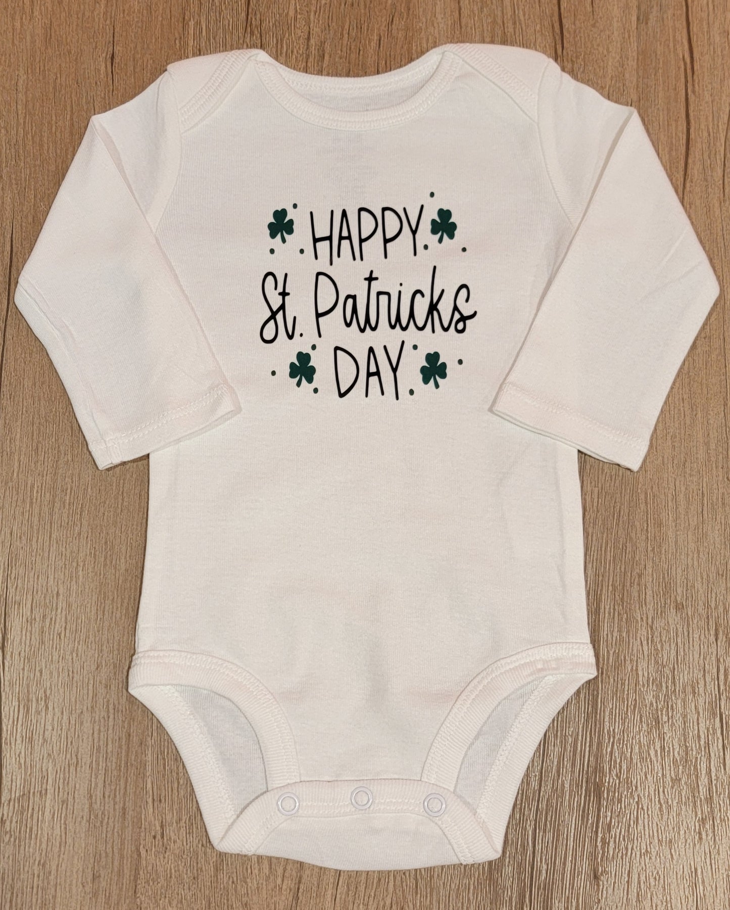 Happy St Patrick's Day Long Sleeve Onesie