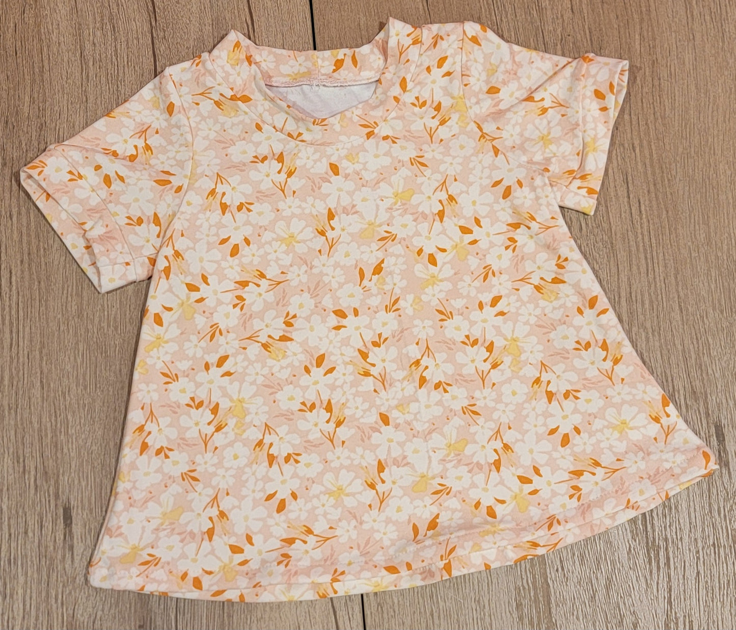 Peach Floral T-Shirt Megan Dress