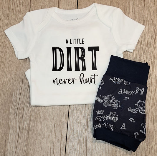 A Little Dirt Never Hurt Short Sleeve Onesie