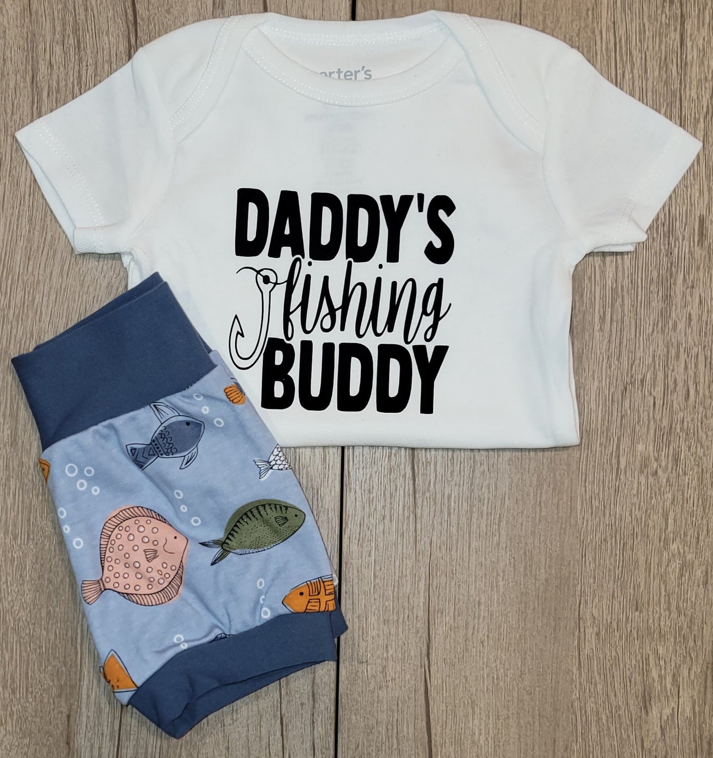 Daddy's Fishing Buddy Short Sleeve Onesie