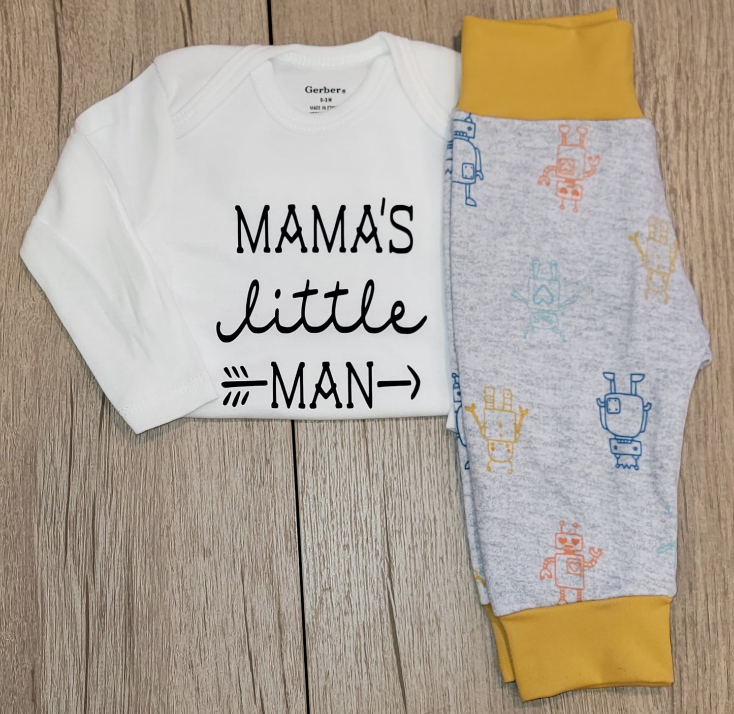 Mama's Little Man Long Sleeve Onesie