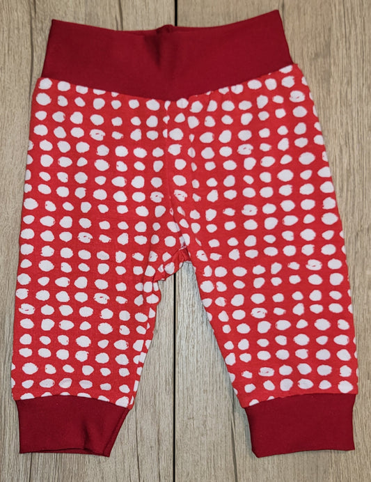 White Dispersed Dots on Red Jogger