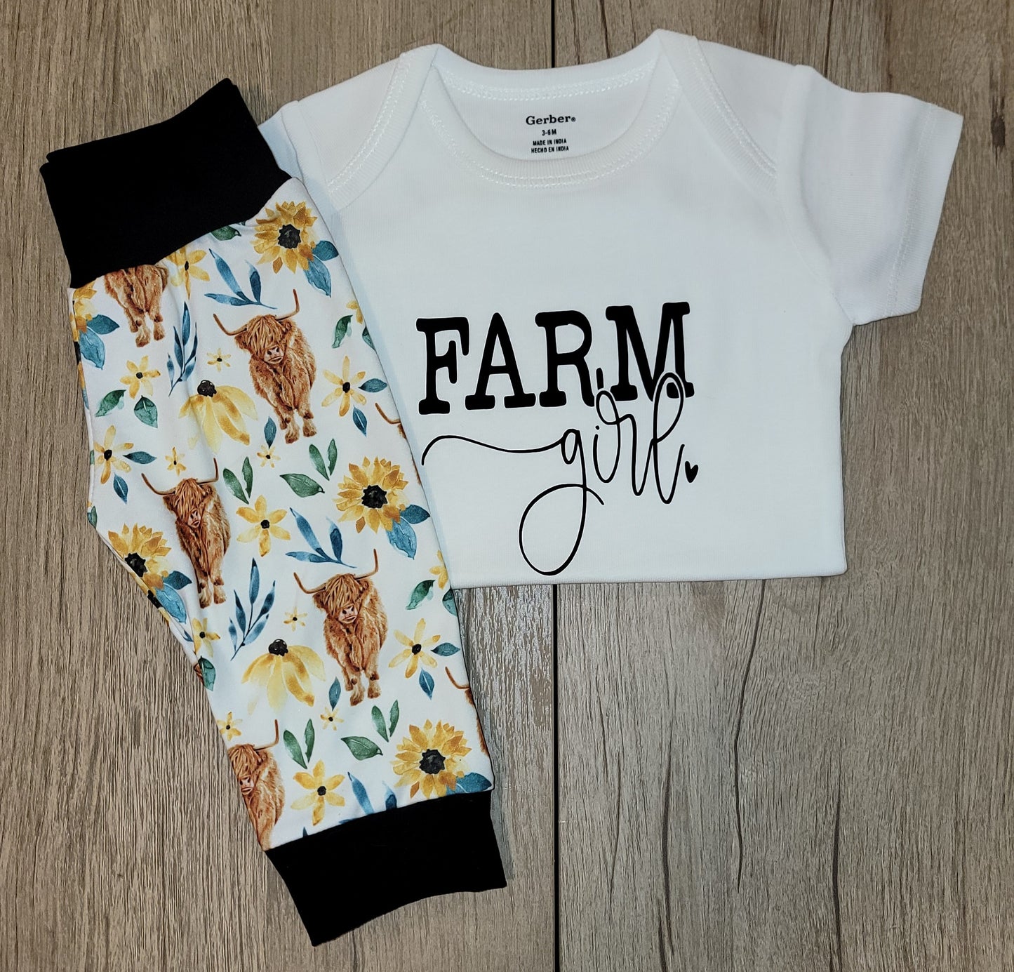 Sunflower Highland Cow Joggers