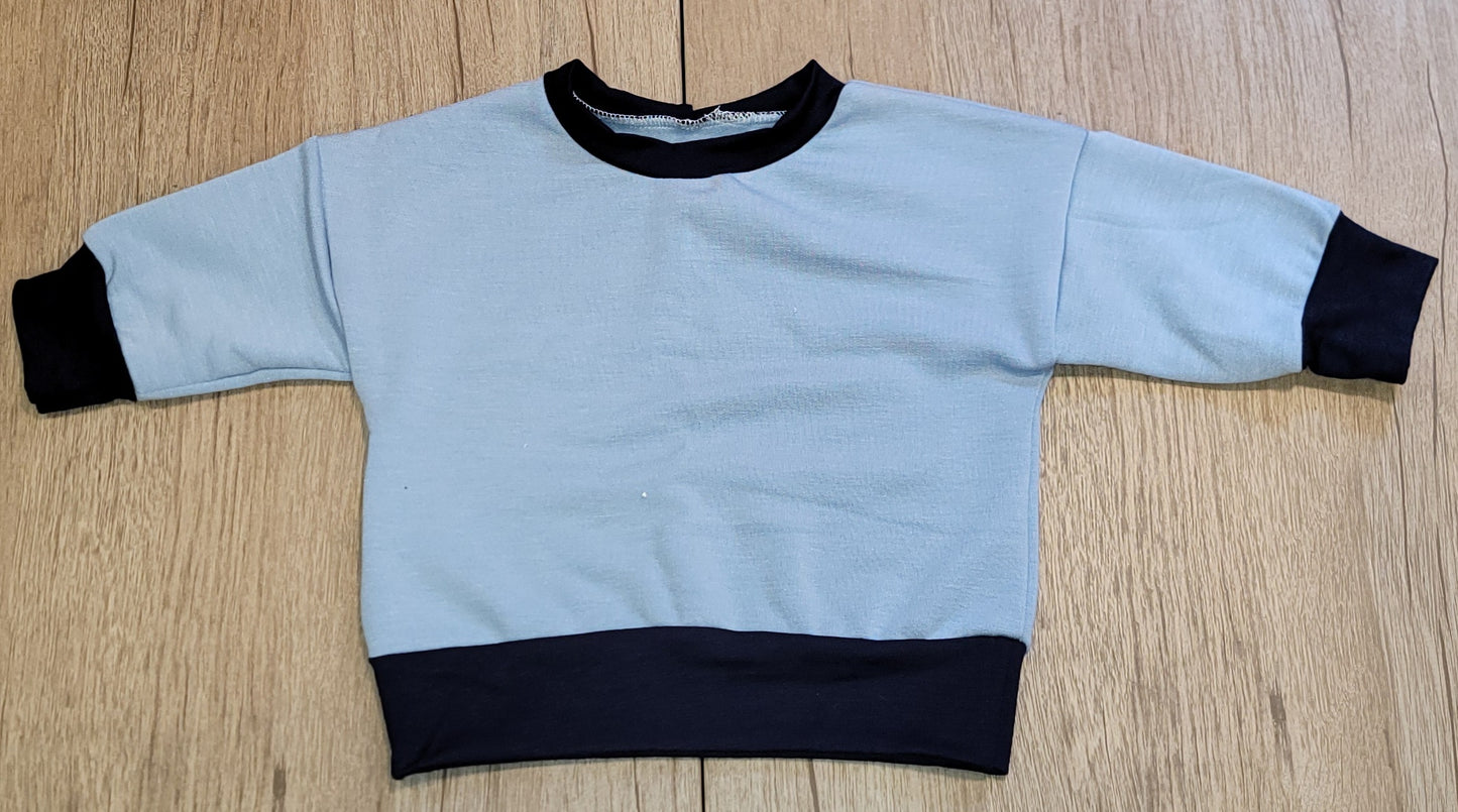 Baby Blue with Navy Sweater