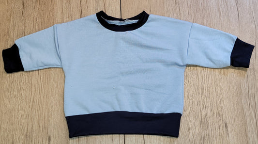 Baby Blue with Navy Sweater