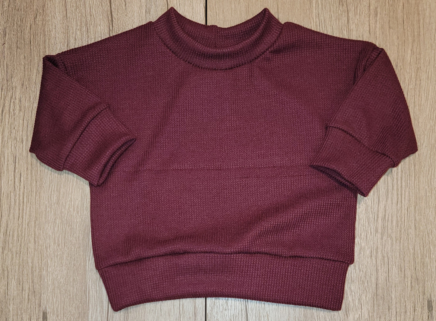 Burgundy Waffle Knit Sweater