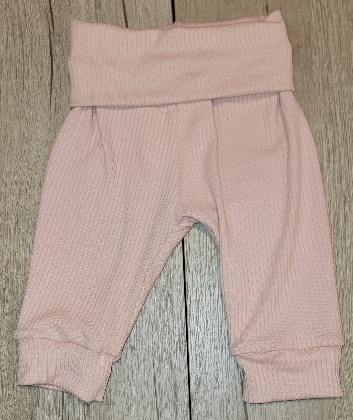 Rose Ribbed Fold Over Waistband Jogger