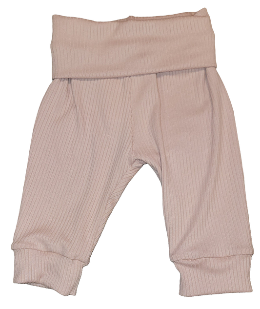 Rose Ribbed Fold Over Waistband Jogger