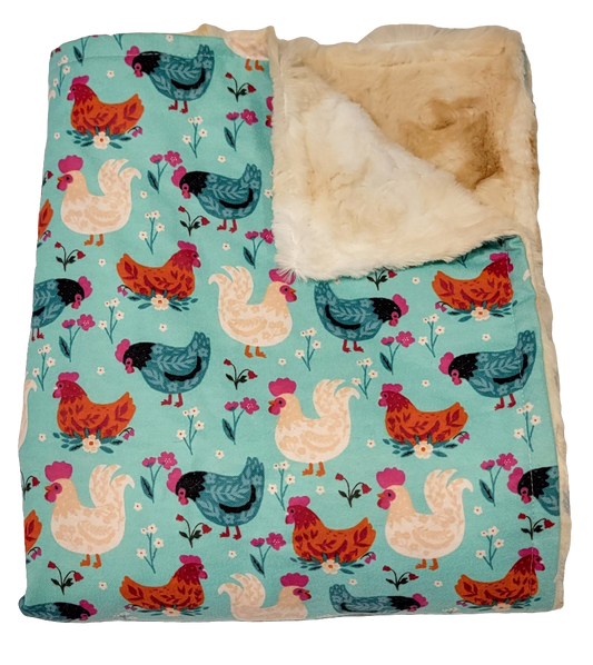 Little Hens Baby Minky Blanket