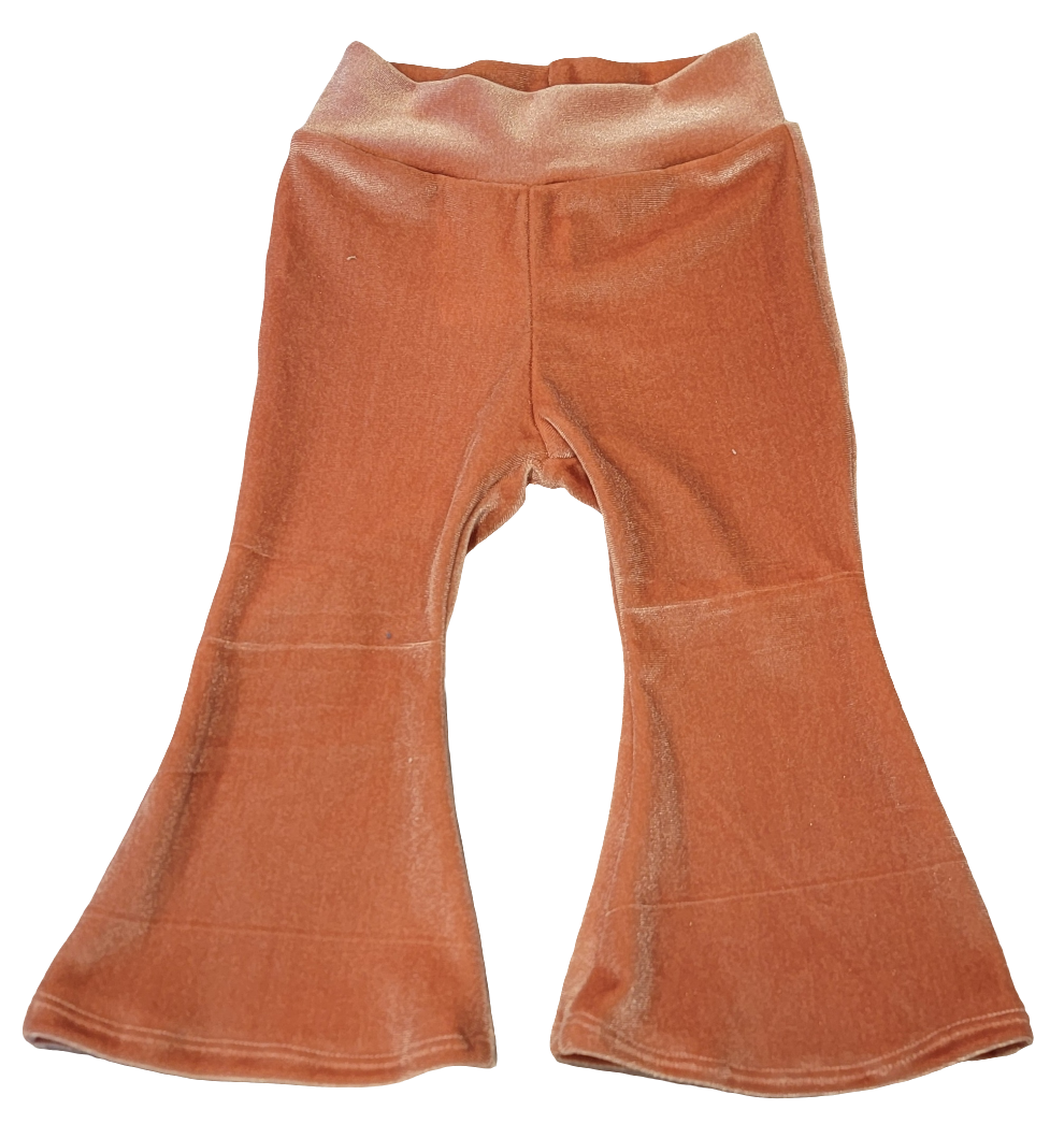 Rose Crushed Velvet Flare Pants