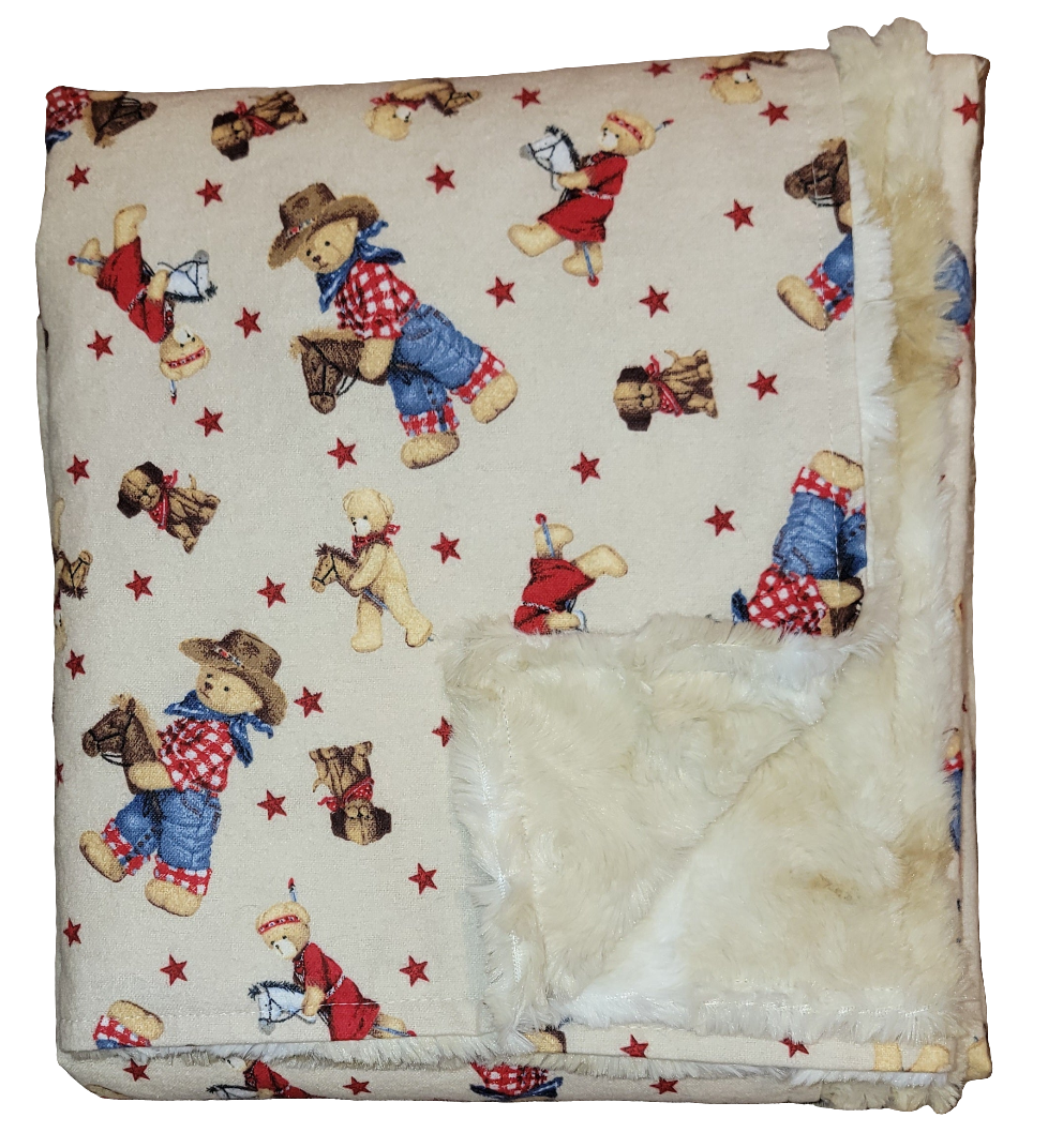 Cowboy Baby Minky Blanket