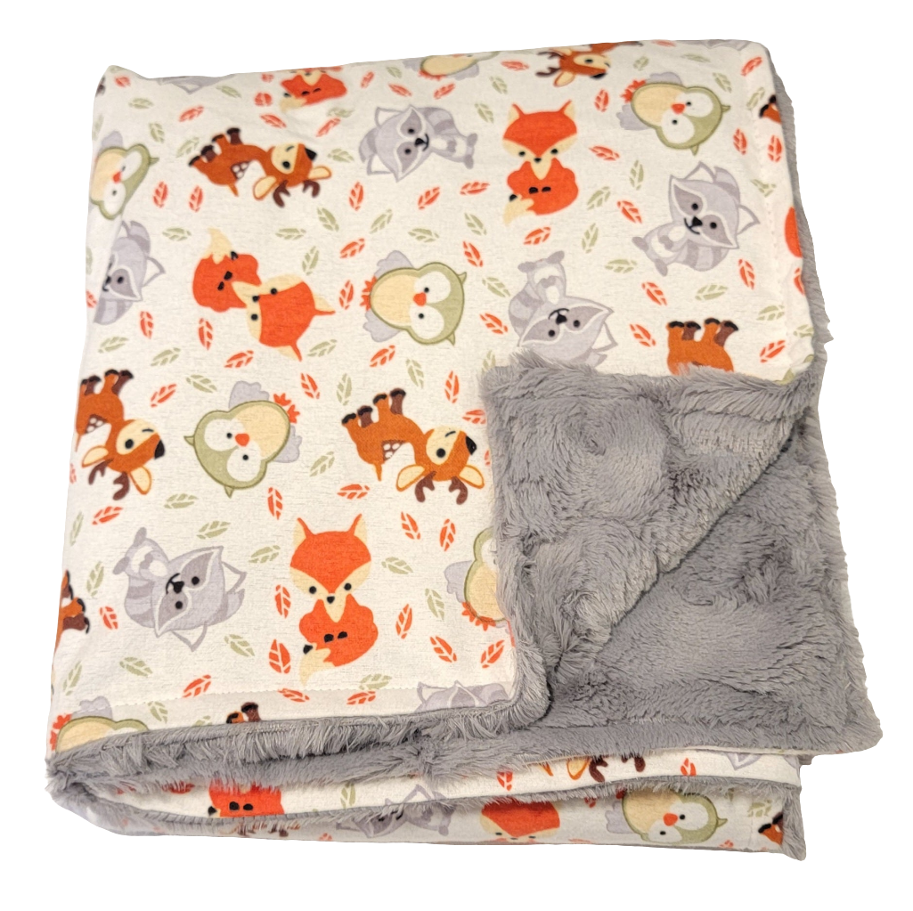 Little Critter and Grey Baby Minky Blanket