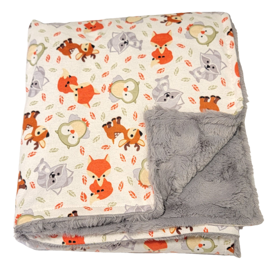 Little Critter and Grey Baby Minky Blanket