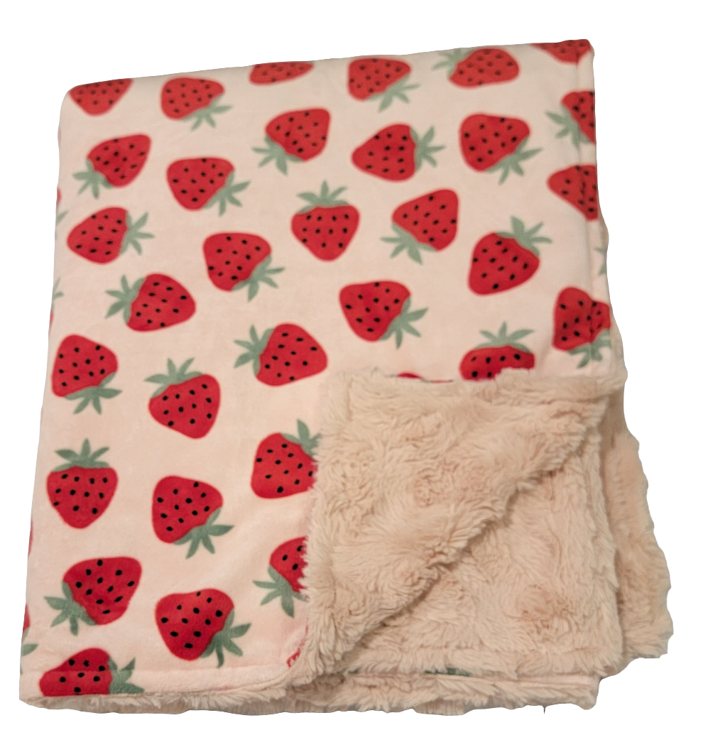 Strawberry Toddler Minky Blanket