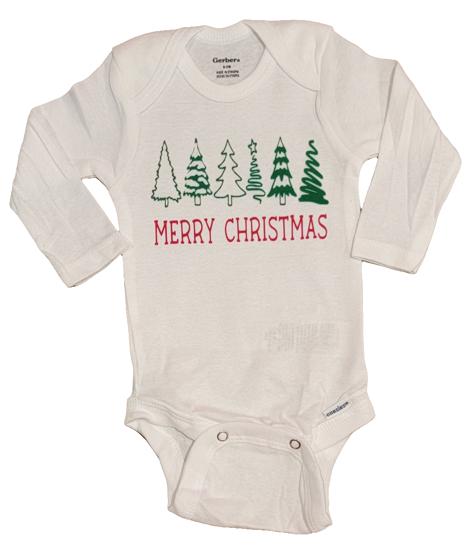 Merry Christmas Long Sleeve Onesie