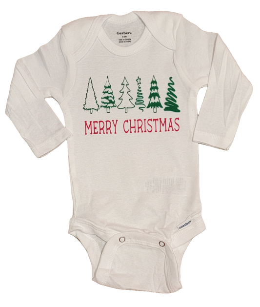 Merry Christmas Long Sleeve Onesie