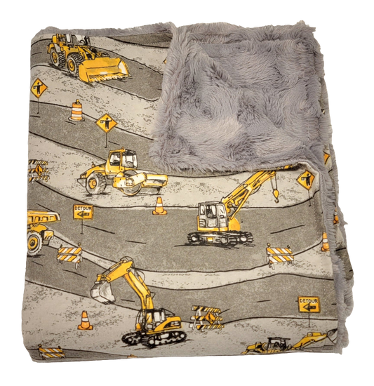 Construction Baby Minky Blanket