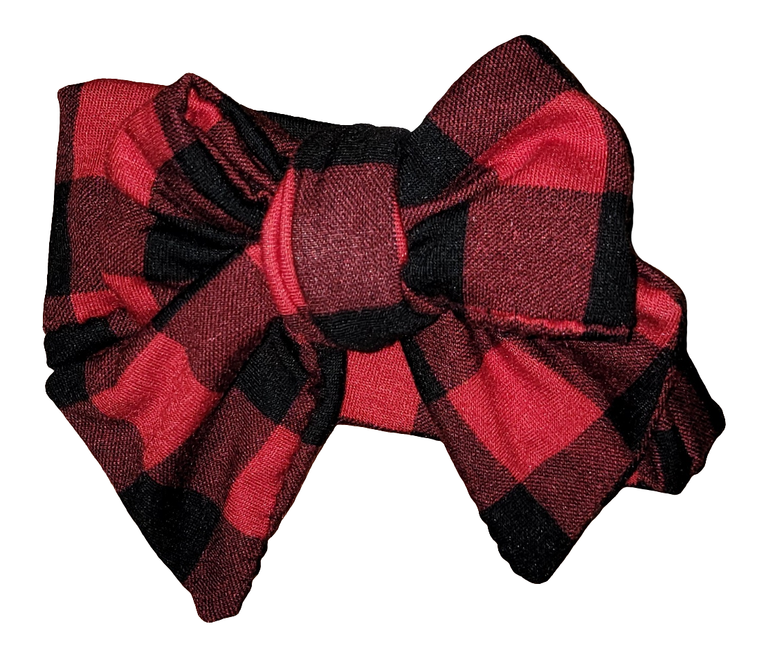 Buffalo Plaid Headband Bow
