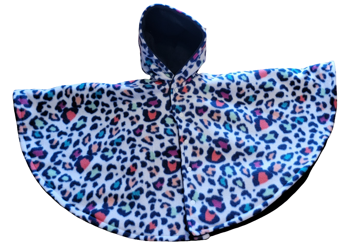 Rainbow Cheetah Print Car Seat Poncho