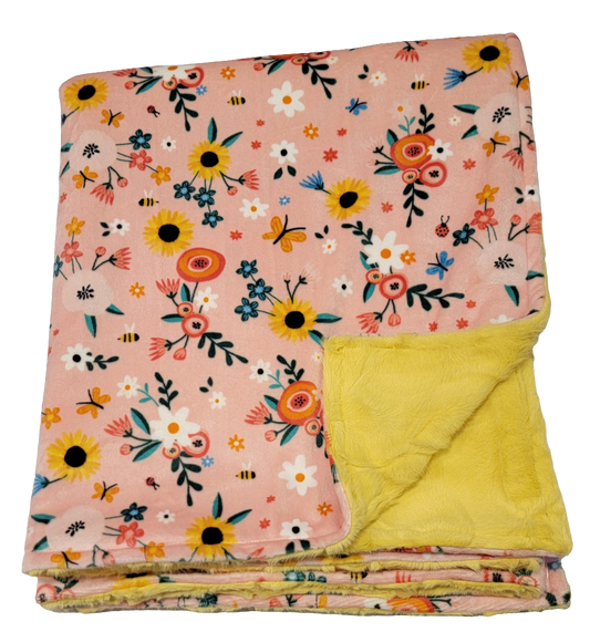 Flower Garden Toddler Minky Blanket