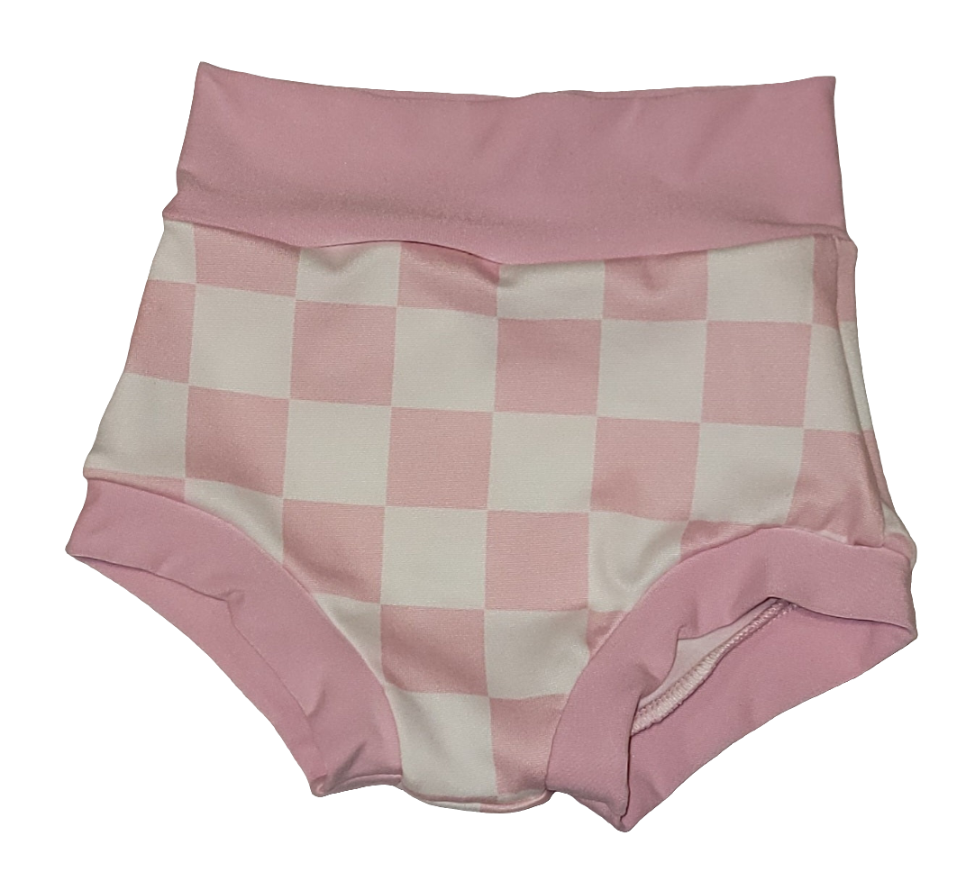 Pink Checkered Print Bummies