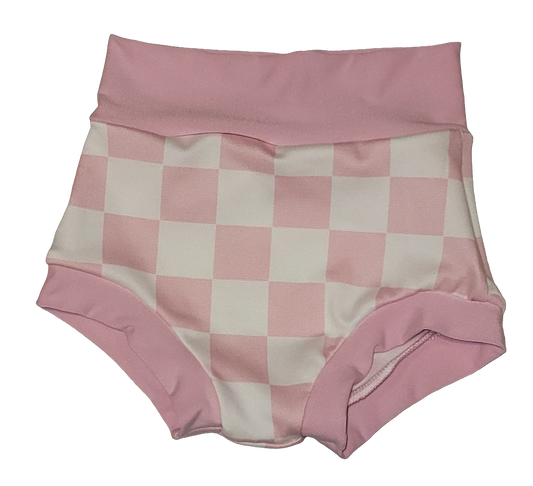 Pink Checkered Print Bummies