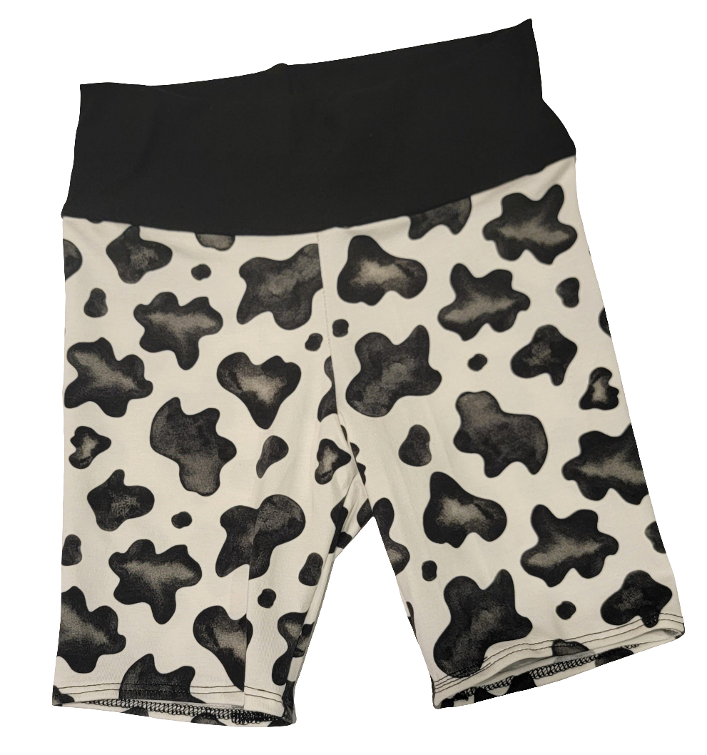 Cow Print Biker Shorts