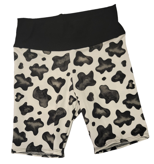 Cow Print Biker Shorts