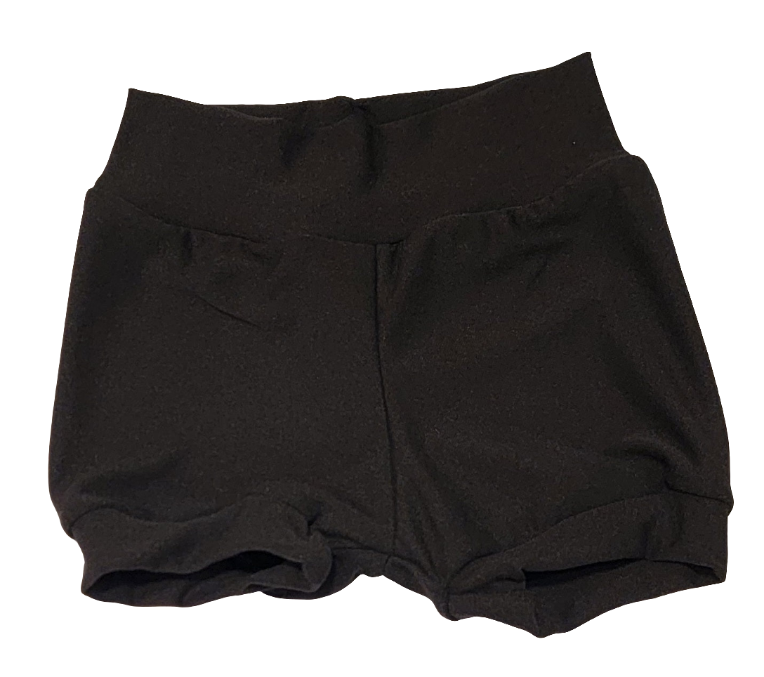 Solid Black Shorts