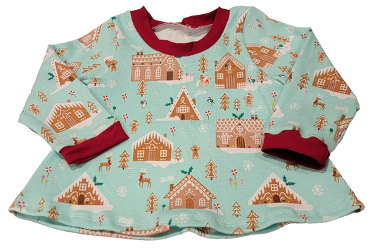 Gingerbread House Long Sleeve Christmas Dress