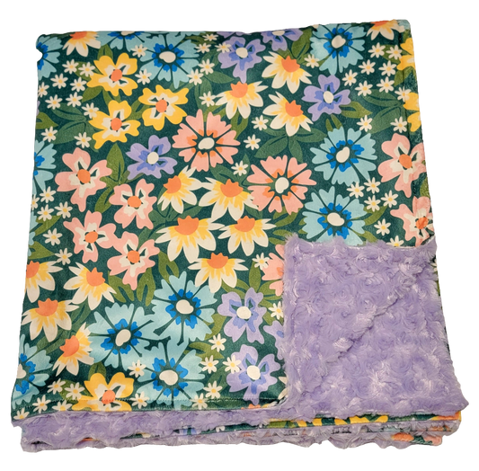 Floral Toddler Minky Blanket
