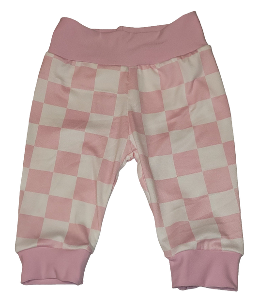Pink Checkered Print Jogger