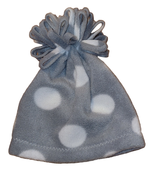 Grey Polka-dot Fleece Hat