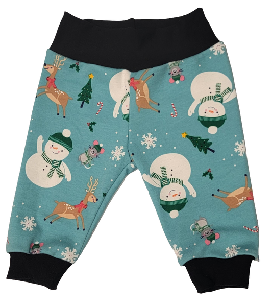 Teal Snowmen Jogger