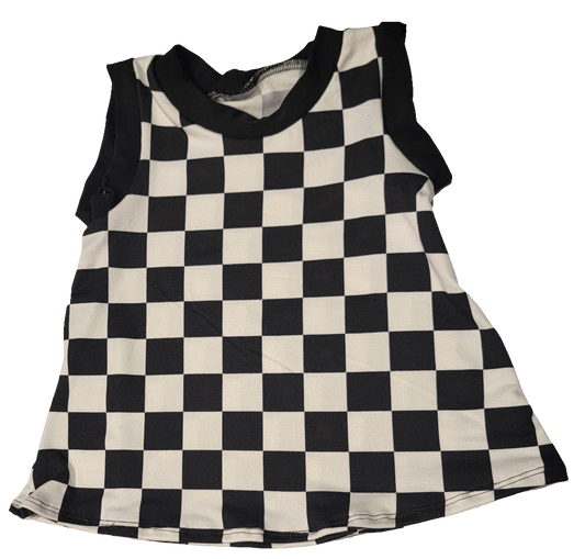 Checkered Print Tank Dress