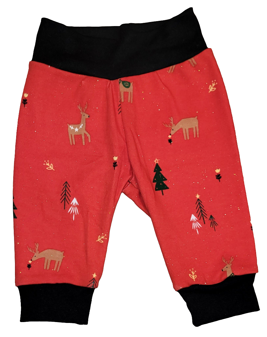 Red Christmas Reindeer with Glitter Jogger