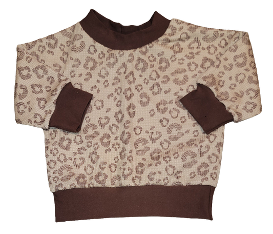 Cocoa Cheetah Print Waffle Knit Sweater