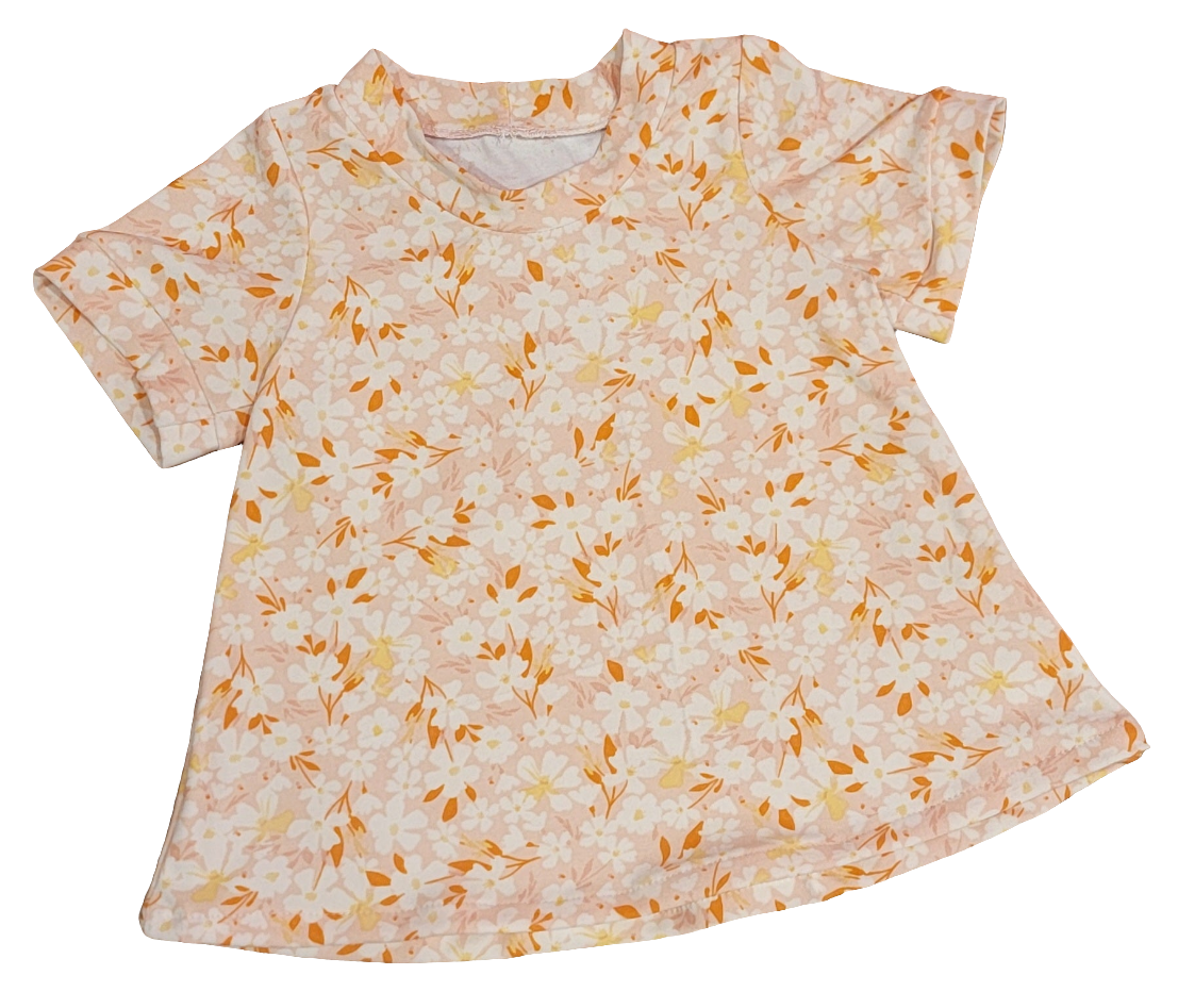 Peach Floral T-Shirt Megan Dress