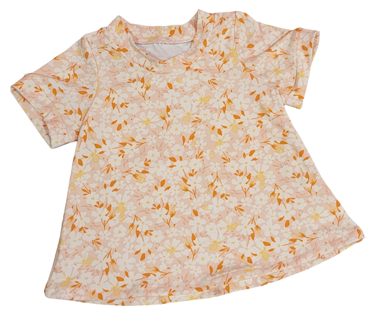 Peach Floral T-Shirt Megan Dress