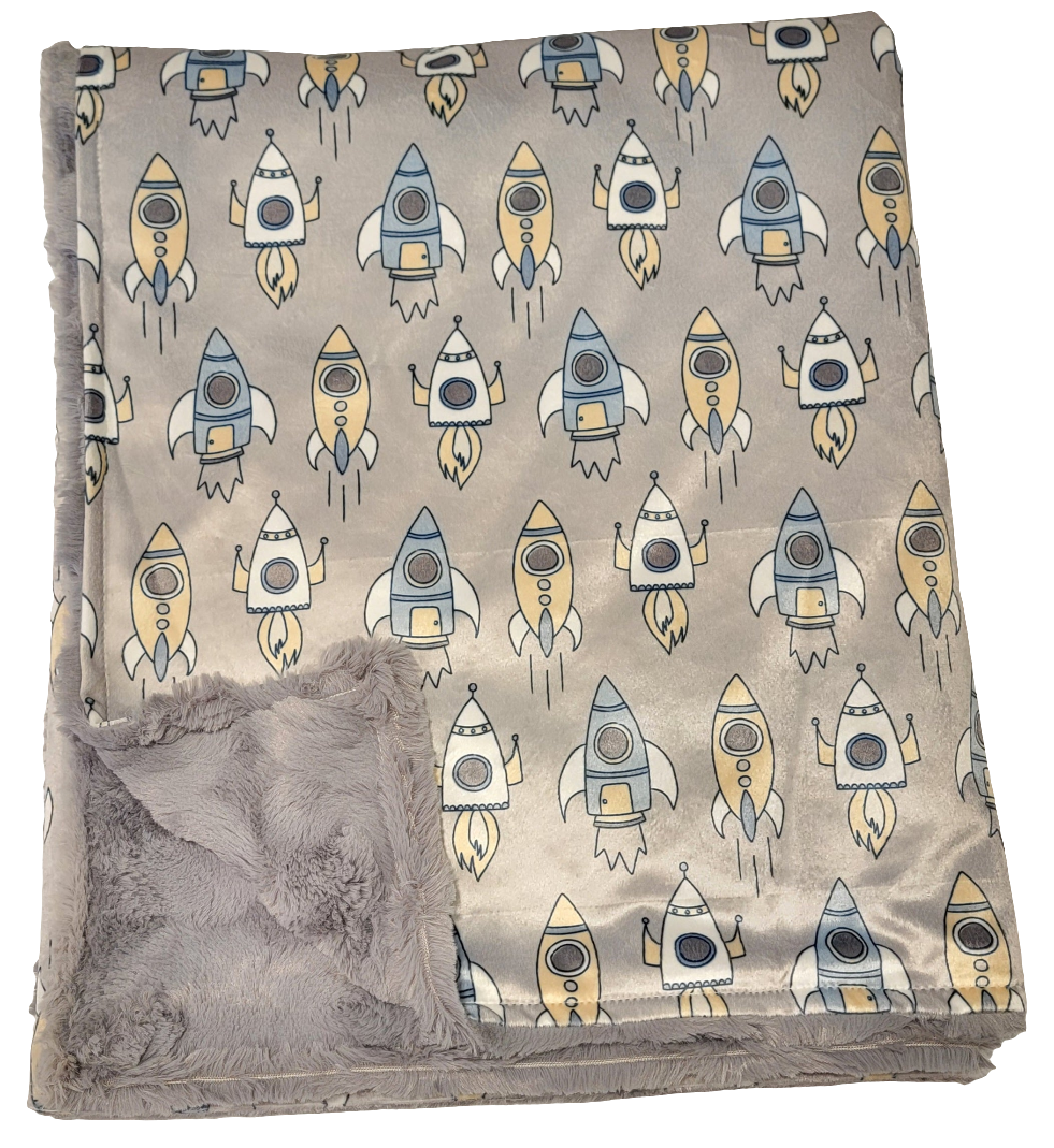 Rocket Toddler Minky Blanket