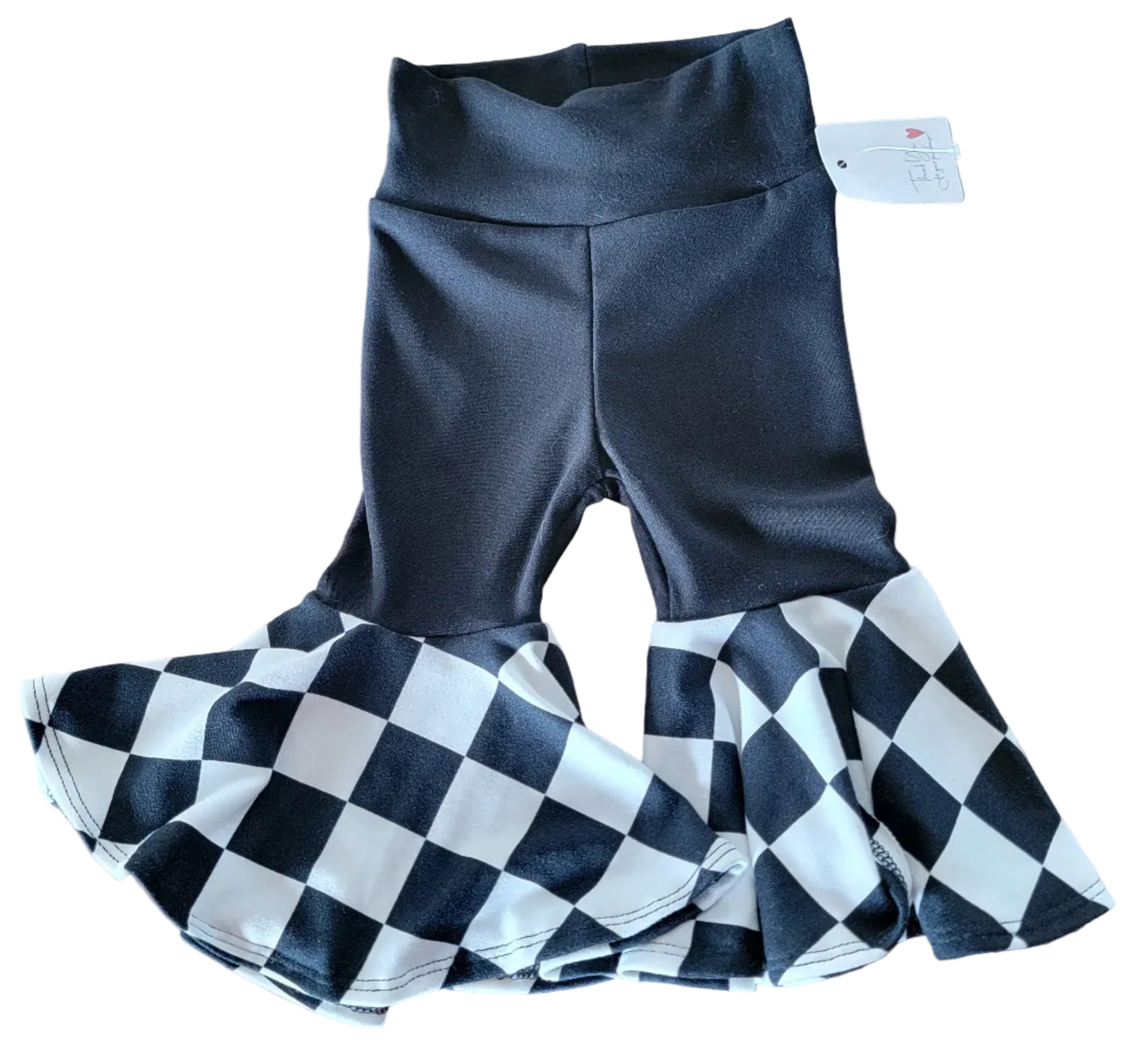 Reversed Checkered Bell Bottoms