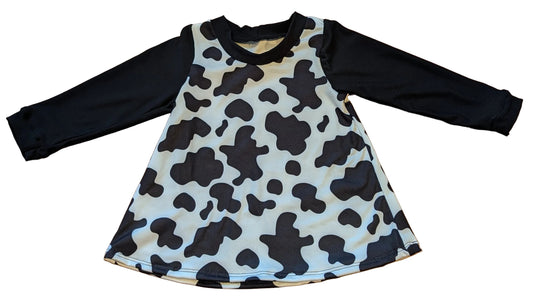 Cow Print Long Sleeve Dress