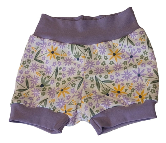 Purple Floral Shorts
