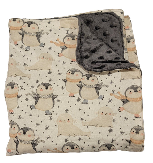 Seal and Penguin Baby Minky Blanket