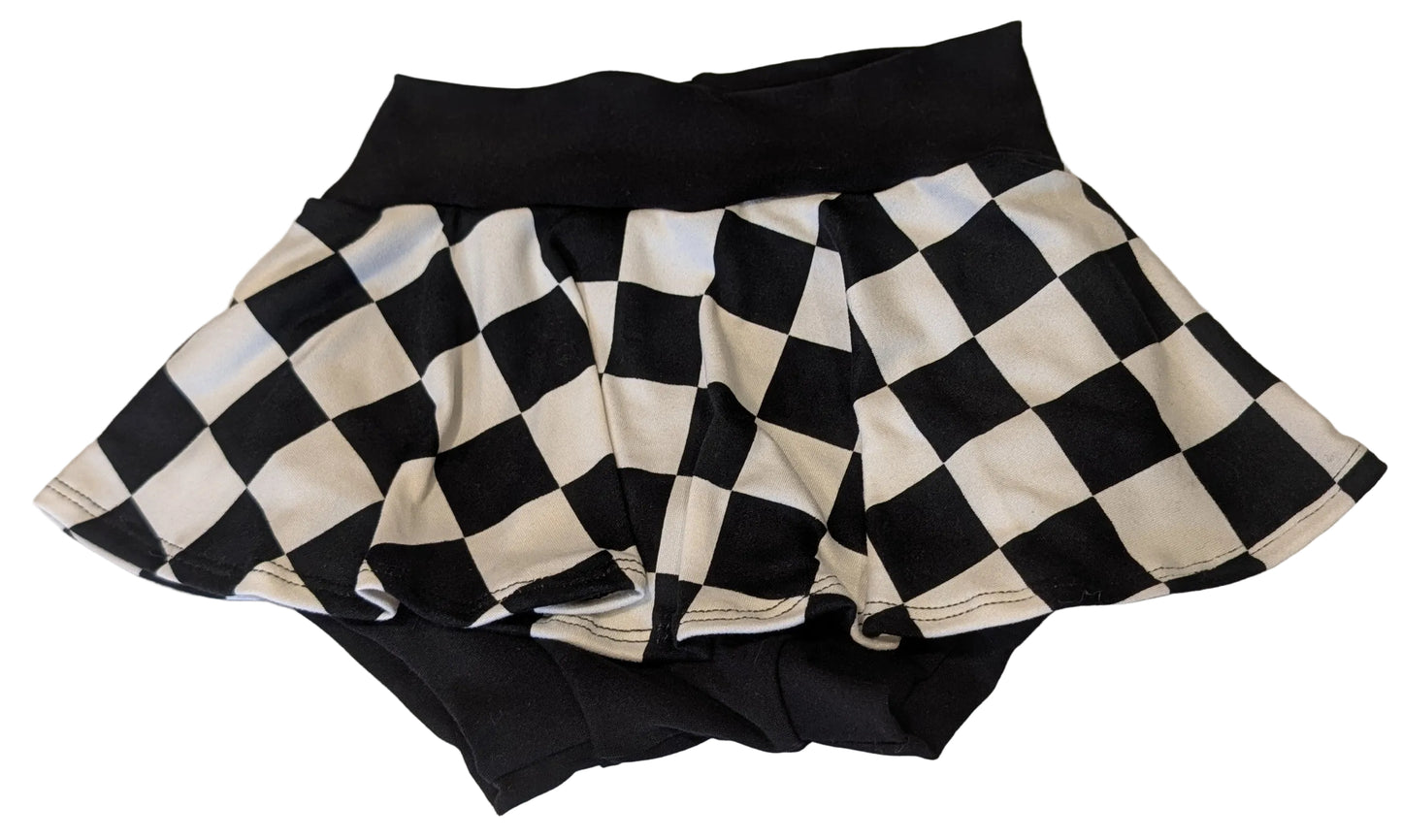Checkered Print Skirted Bummies