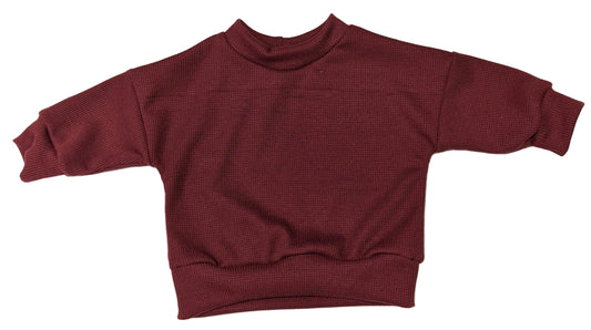Burgundy Waffle Knit Sweater