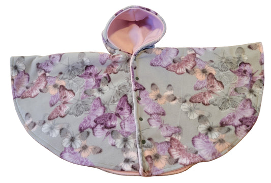 Pink and Purple Butterfly Car Seat Poncho